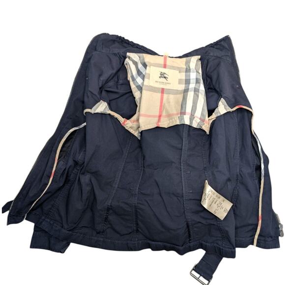 Burberry Brit Lightweight Belted Field Jacket Navy Blue Nova Check 4 - Picture 9 of 12